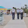 Agenti della Polizia locale pattugliano la spiaggia a Bibione