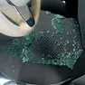 Una delle auto saccheggiate a Valdobbiadene
