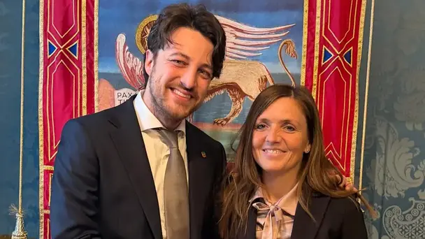 L'assessore Paola Roma con il presidente della Regione Veneto Alberto Stefani
