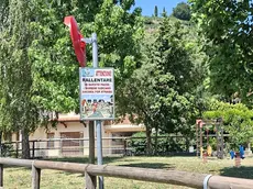 Il cartello per sensibilizzare gli automobilisti a Farra di Soligo