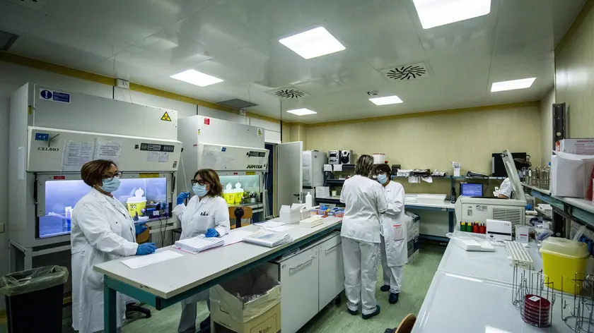 Un laboratorio di microbiologia (foto d'archivio)