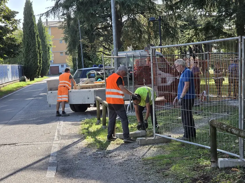 Il cantiere per l’antenna al parco di via Monte Pallone