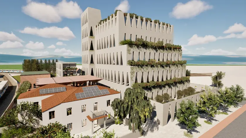 Un rendering della moschea