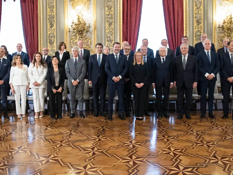 L'esecutivo di Giorgia Meloni nel giorno del giuramento