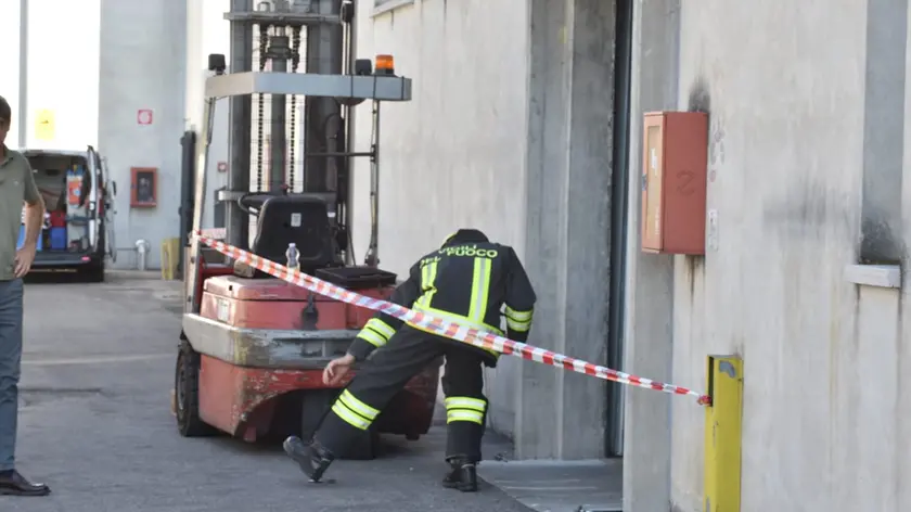 Vigili del fuoco sul luogo dell'infortunio