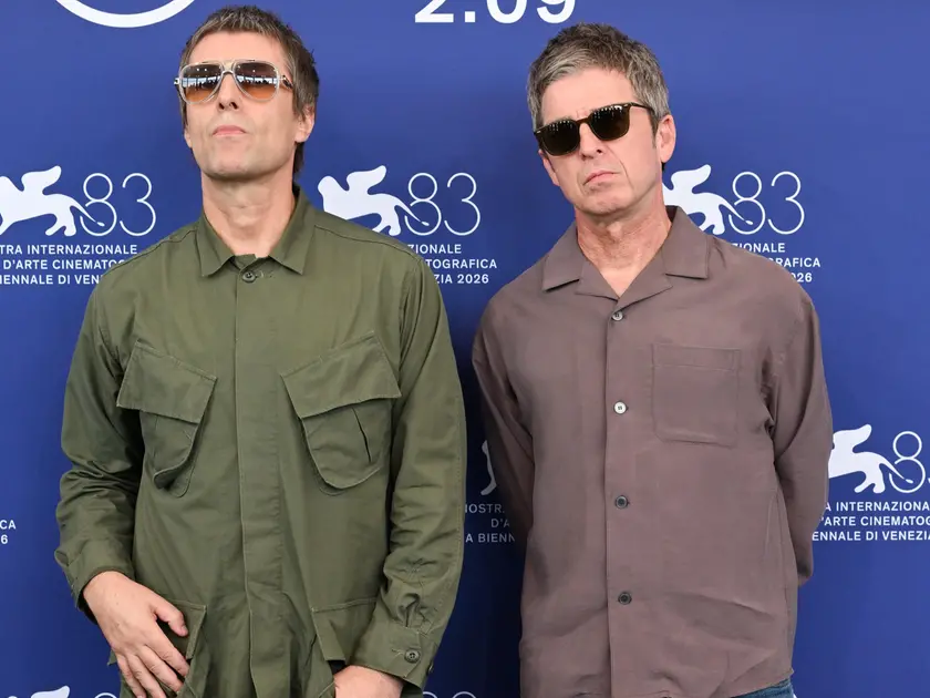 Liam Gallagher e Noel Gallagher durante il photocall del film "Oasis: Don't Look Back in Anger"