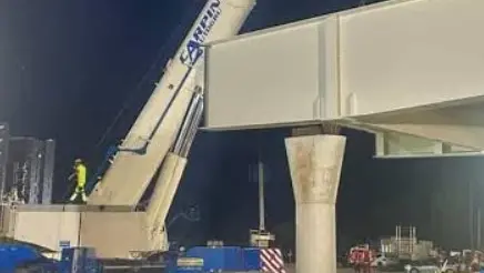 Il nuovo cavalcavia sulla A4 a Cessalto
