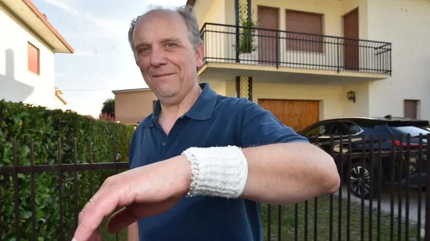 Albino Tissi sul luogo dell'aggressione