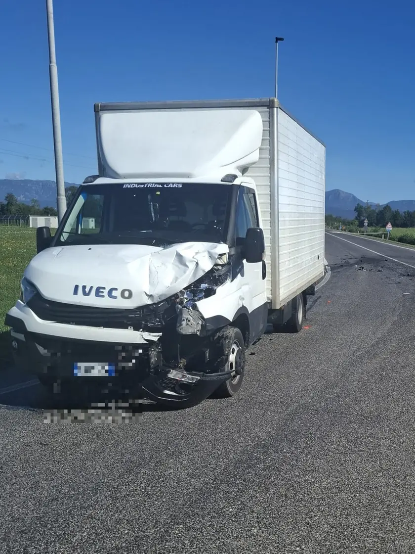 Il furgone coinvolto nell'incidente