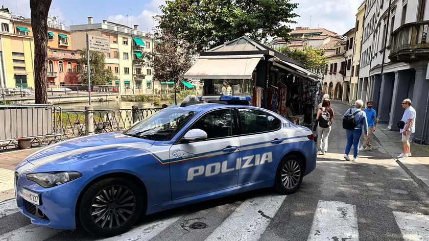 La polizia in centro a Treviso