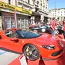 Lo stand Ferrari in viale Carducci
