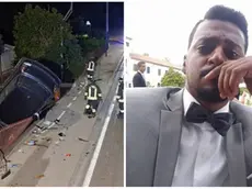 L'auto coinvolta nell'incidente e la vittima Bruck Polcan