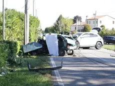 Le auto sul luogo dell'incidente