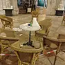 La loggia transennata dopo l'accoltellamento