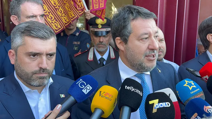 Matteo Salvini e il sindaco di Cadoneghe Marco Schiesaro