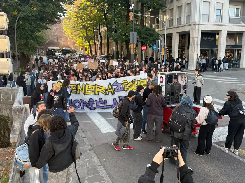 La manifestazione degli studenti a Treviso