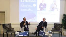 Marco Consalvo e Alberto Bollis nella cornice dell'evento Nem Blue Economy (Foto Lasorte)