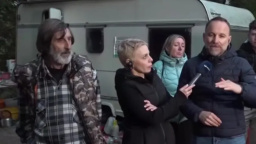 Il pastore Varago e il sindaco De Pellegrin in diretta a Canale 5