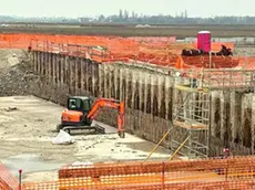 Il cantiere, fermo da mesi, della bretella ferroviaria per l’aeroporto Marco Polo di Venezia