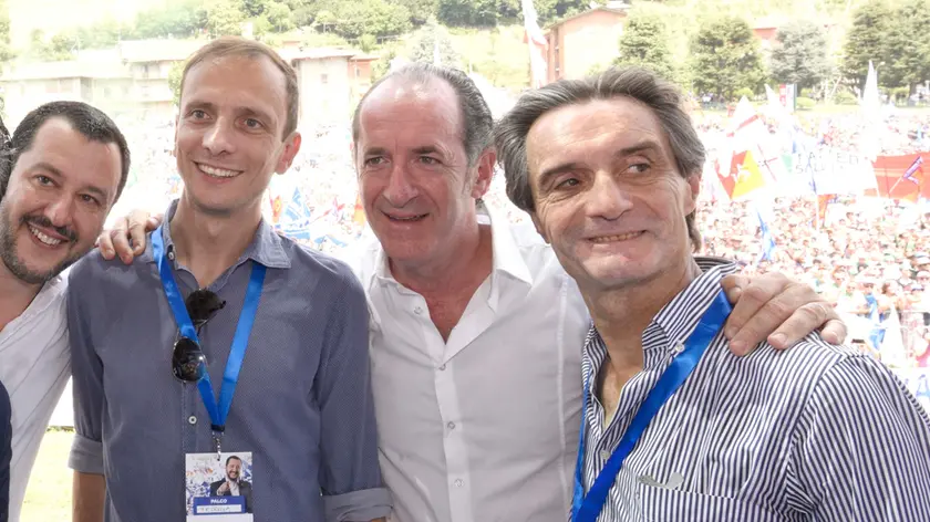 Matteo Salvini, Massimiliano Fedriga, Luca Zaia e Attilio Fontana