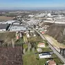 Una foto aerea della zona industriale al confine tra le province di Treviso e Venezia
