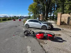 I mezzi coinvolti nell'incidente a Vedelago