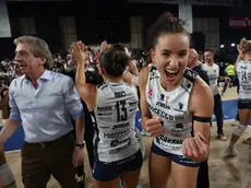 Gabi festeggia la vittoria contro Scandicci