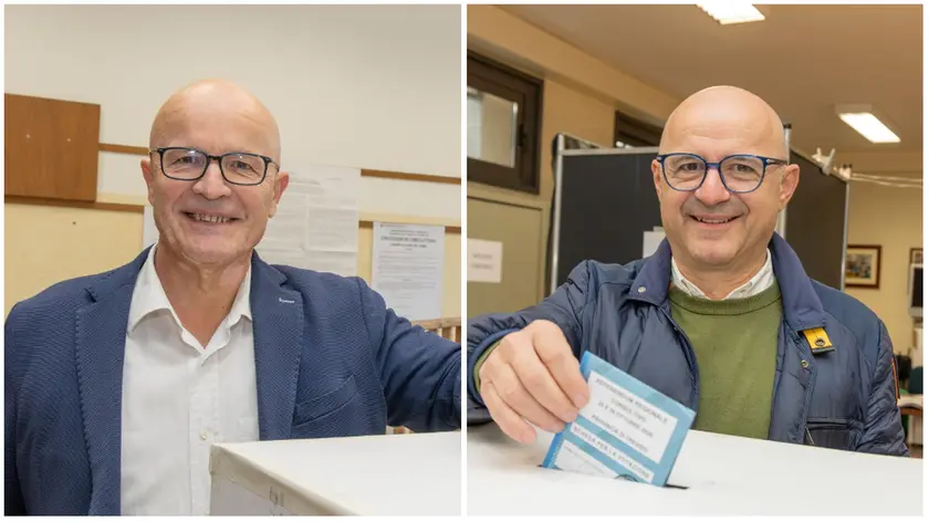 Gino Rugolo, sindaco di Cavaso del Tomba, e Paolo Mares, sindaco di Castelcucco, alle urne