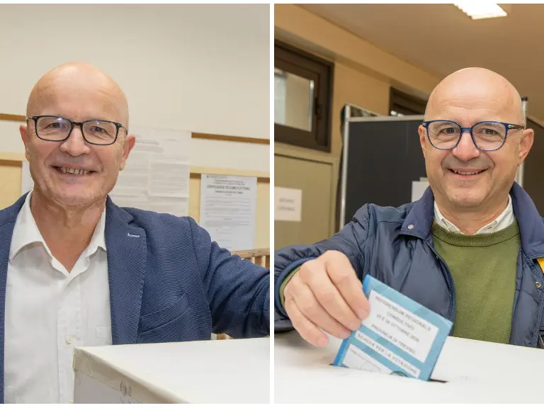 Gino Rugolo, sindaco di Cavaso del Tomba, e Paolo Mares, sindaco di Castelcucco, alle urne