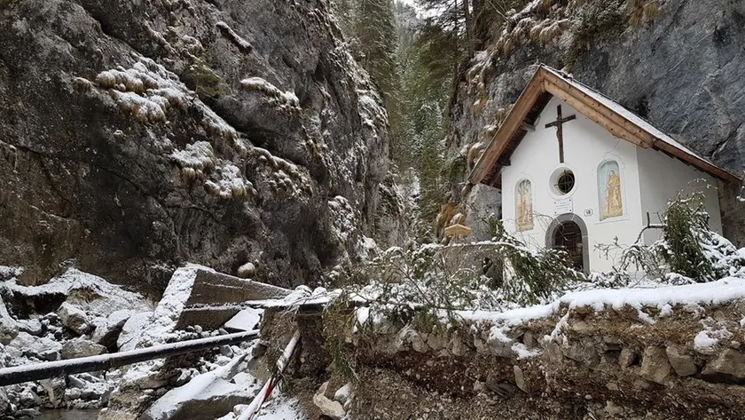 La devastazione ai Serrai di Sottoguda dopo la tempesta Vaia