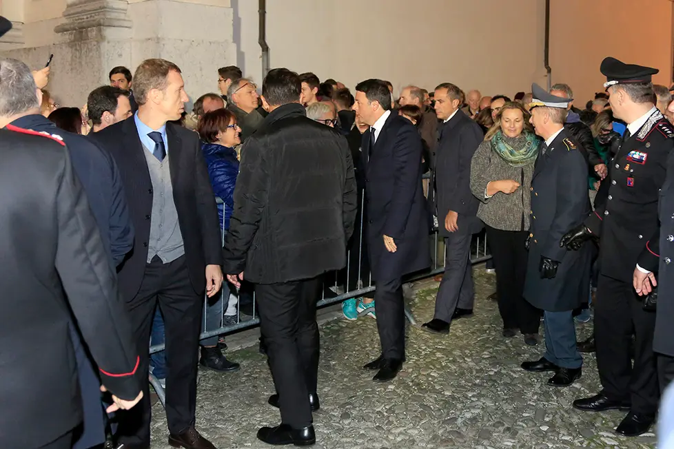Ferrazza Castelfranco camera ardente Tina Anselmi arrivo presidente Matteo Renzi
