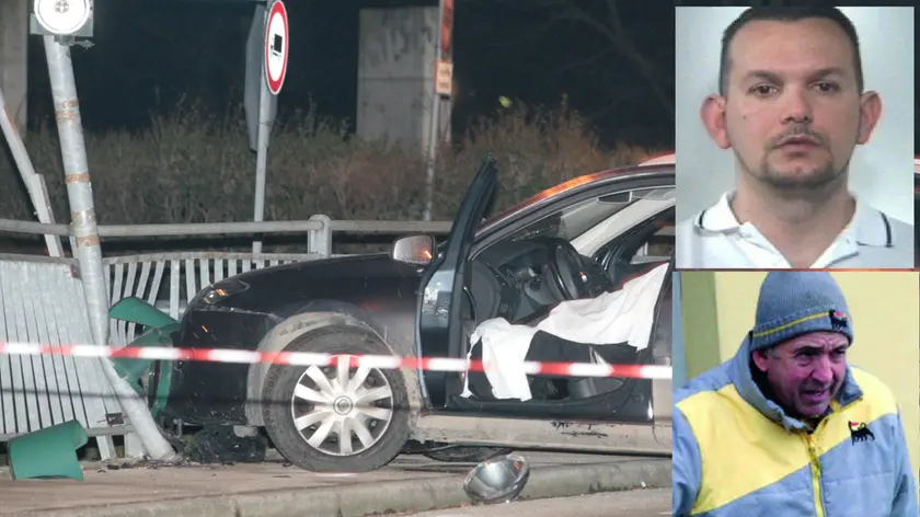L'auto della rapina, in alto Casol e soitto Stacchio