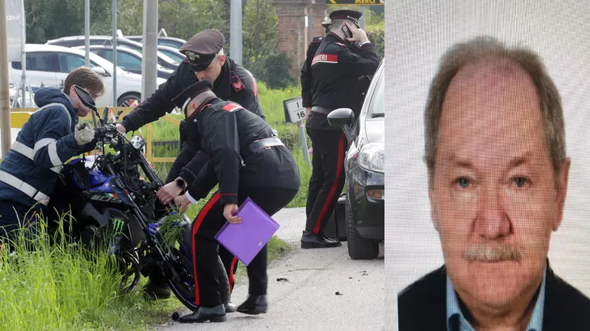 Il recupero della moto dopo l'incidente ed Elvio Ribul Mazzola