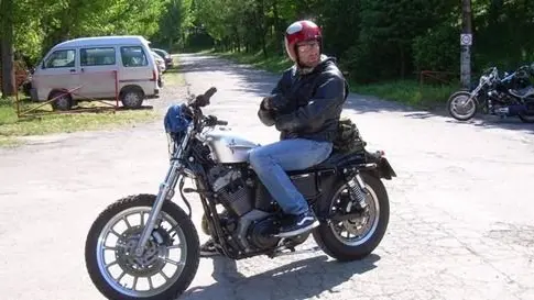 Daniele Casagrande in sella alla sua moto