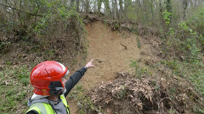 Una delle frane monitorate da volontari Avab e Comune di Valdobbiadene