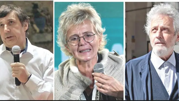Da sinistra Andre Geim, Elena Cattaneo e Nicola Piovani