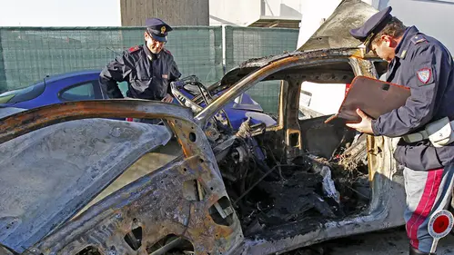 DeMarchi Castelfranco auto incendiata incidente