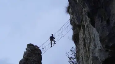 Un ponte della ferrata Sass Brusai