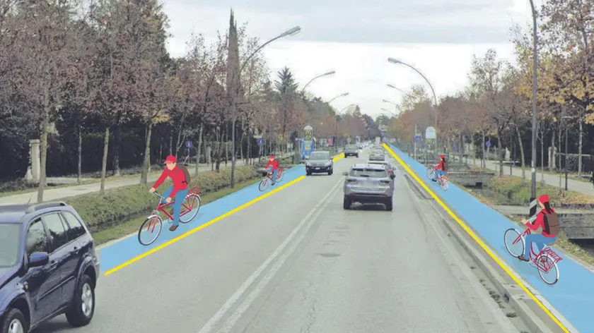 La ricostruzione al computer di come sarà la nuova ciclabile