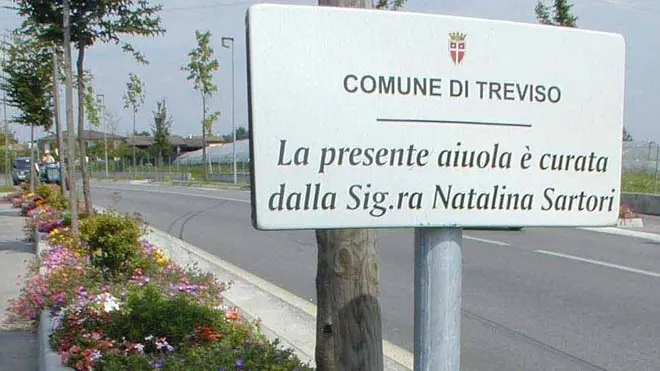 19/07/01 TV. Aiuole curate da Maria Pavan e Natalina Sartori. (Santi). © Paolo Balanza