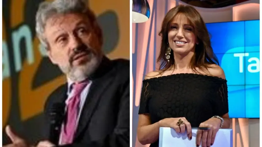 Il politologo Vittorio Emanuele Parsi e la giornalista di La7 Tiziana Panella