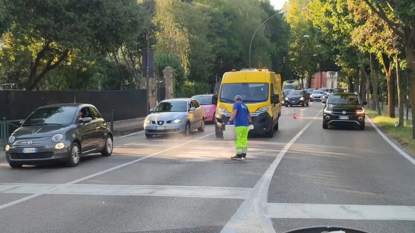 Il luogo dell'incidente lungo il Put all'altezza di Viale G. Verdi