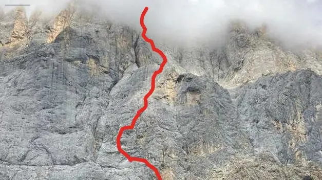 La via dove hanno trovato la morte i due alpinisti trevigiani