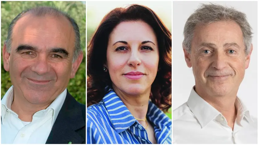 I candidati Franco Dalla Rosa, Rosy Silvestrini e Marco Piva