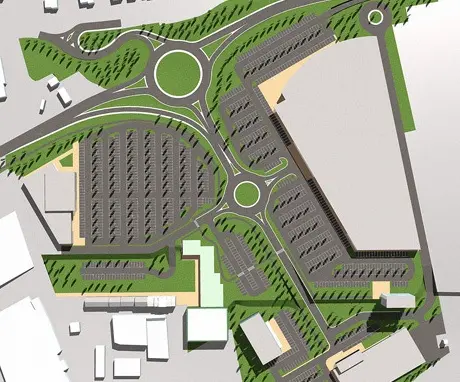 La mappa dell'area commerciale che verrà edificata