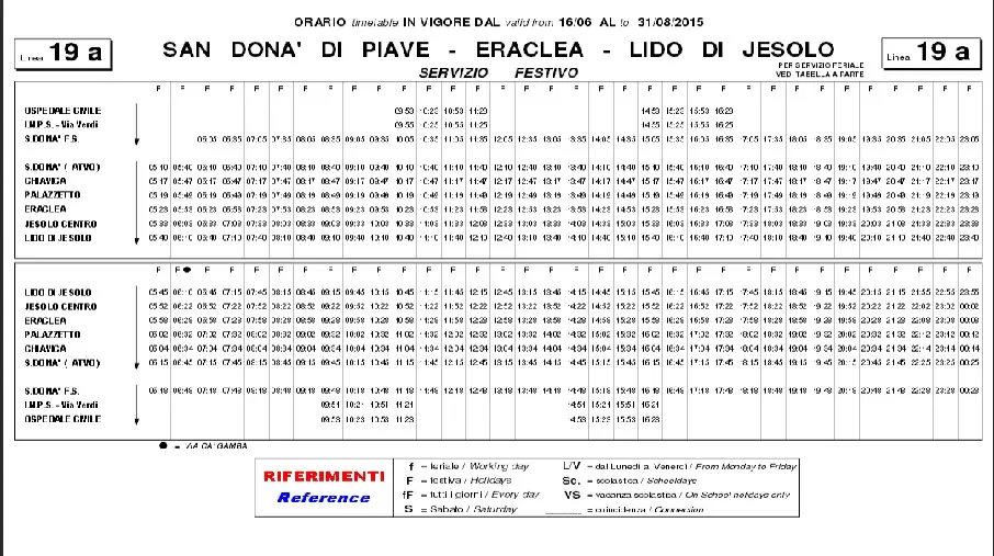 L'orario atvo