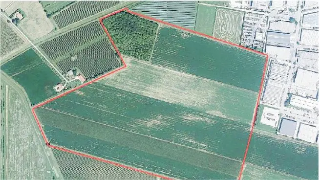 L’area agricola su cui sorgerà l’impianto fotovoltaico a Motta di Livenza