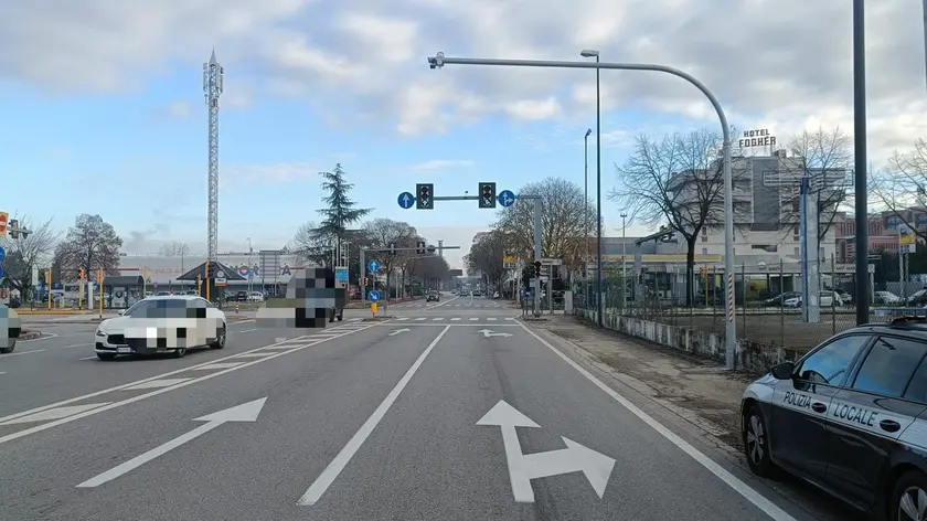 L'incrocio delle Stiore a Treviso dove dall'11 dicembre sarà attivo il t-red