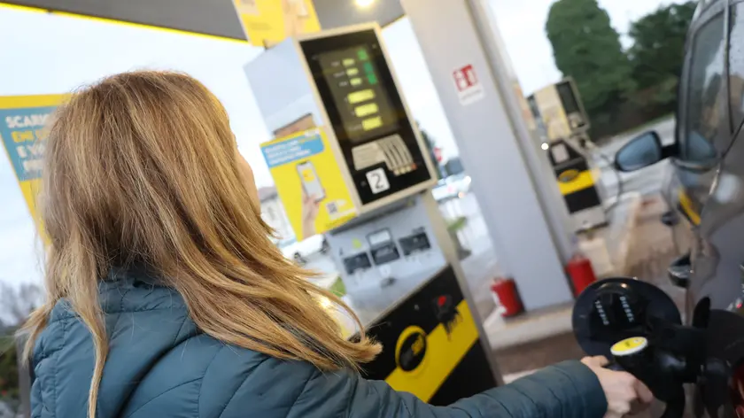 Una stazione di rifornimento a Treviso