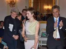 Interpress/Gf.Tagliapietra. 10.01.2016.- Teatro La Fenice. Veneziano dell'anno a Bebe Vio. nella foto con Mario Rigo e Giorgio Crovato